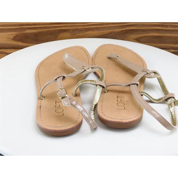 LOFT Size 7 M Women Sandal Thong Beige Synthetic - Picture 7 of 10